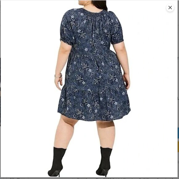 EUC Adorable Chambray Floral Torrid  Sz 2 Dress w/ pockets - Picture 8 of 8